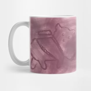 chat avec sac à doc en nuage violet Mug